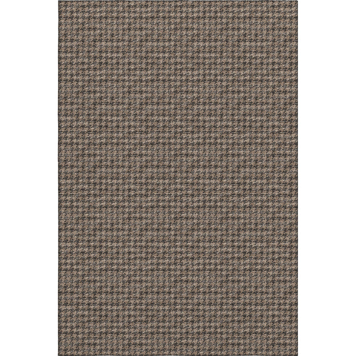 10' X 14' Houndstooth Washable Area Rug With UV Protection (645181) - Chocolate / Coffee