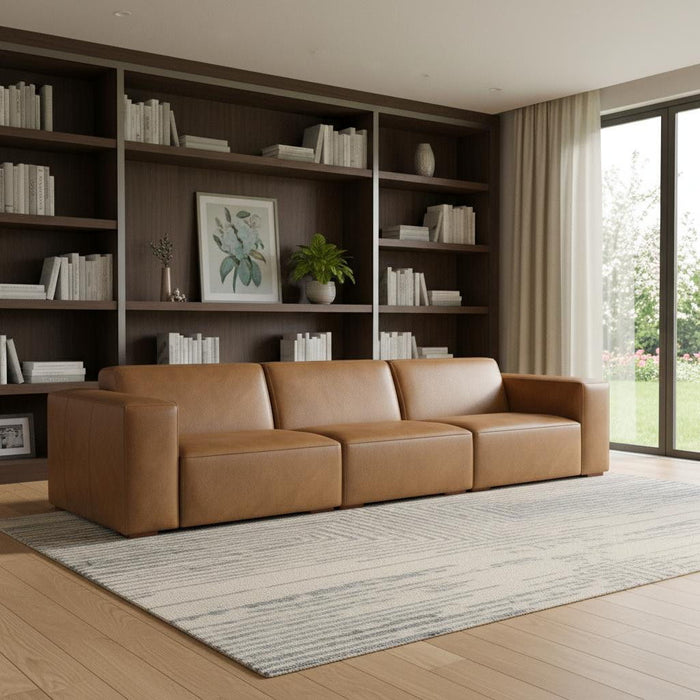 Modular Sofa Leather - Brown