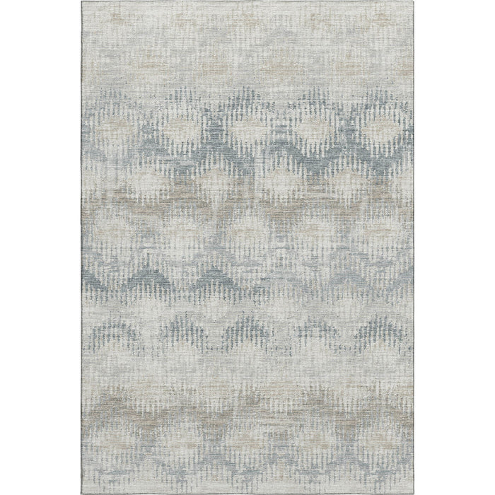 8' X 10' Abstract Washable Area Rug With UV Protection - Linen And Ivory