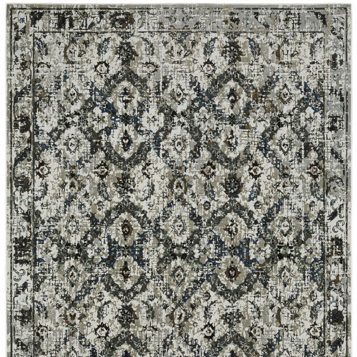 10' x 13' Oriental Power Loom Area Rug - Black And Gray