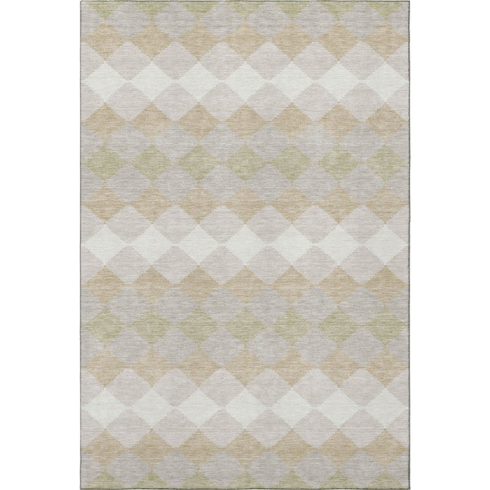 10' X 14' Geometric Washable Area Rug With UV Protection (679030) - Beige / Taupe / Ivory