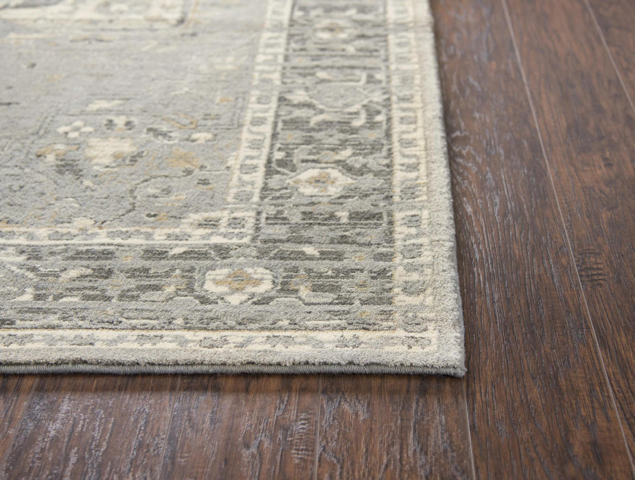 9' X 12' New Zealand Lambs Wool Oriental Hand Carved Handmade Area Rug (747478) - Gray / Charcoal / Cream