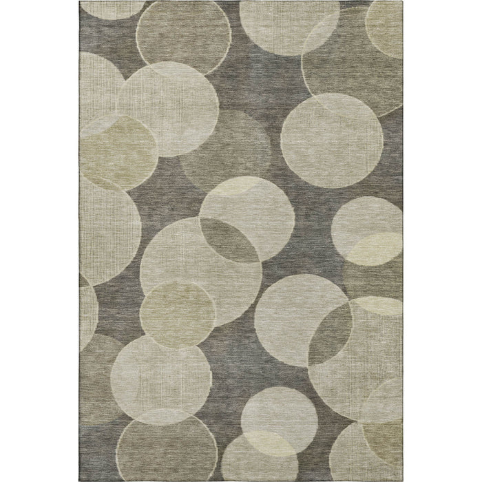 10' X 14' Geometric Washable Area Rug With UV Protection (700187) - Taupe / Beige