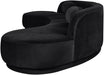 Meridian Furniture Avra 146-inch velvet upholstery sectional with plush cushions and modern design for living room comfort.