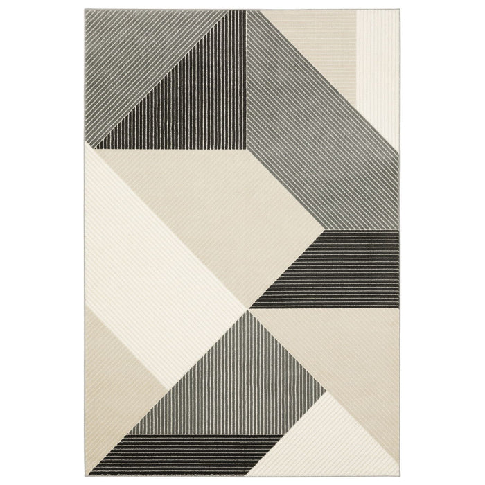 3' X 5' Geometric Area Rug (575260) - Ivory / Black