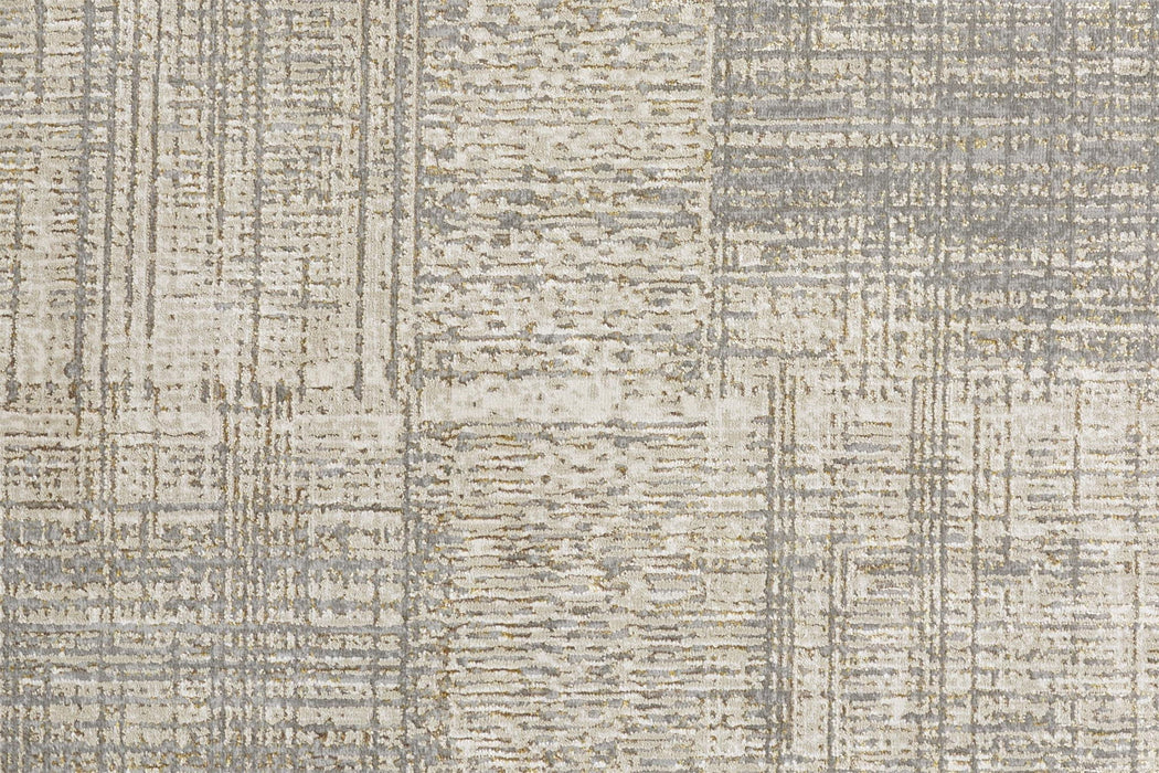 13' X 20' Abstract Area Rug - Gray And Ivory