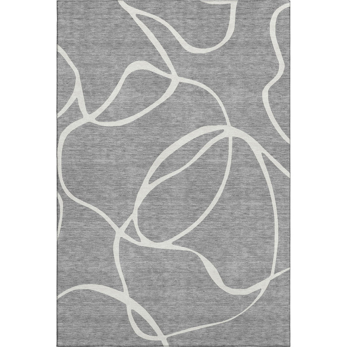 10' X 14' Abstract Washable Area Rug With UV Protection (678646) - Gray / Ivory