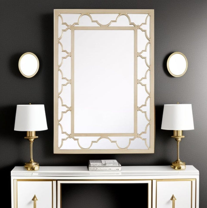 44" Metal Framed Accent Mirror - Champagne