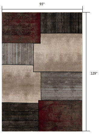 8' x 10' Abstract Dhurrie Area Rug - Brown