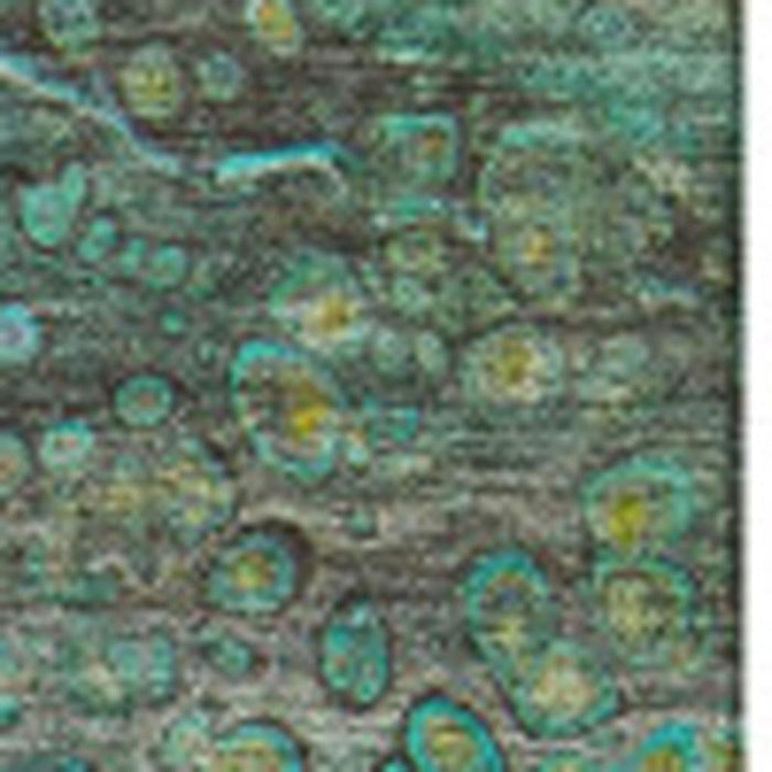 10' X 14' Abstract Washable Area Rug With UV Protection (650440) - Teal / Gold / Gray