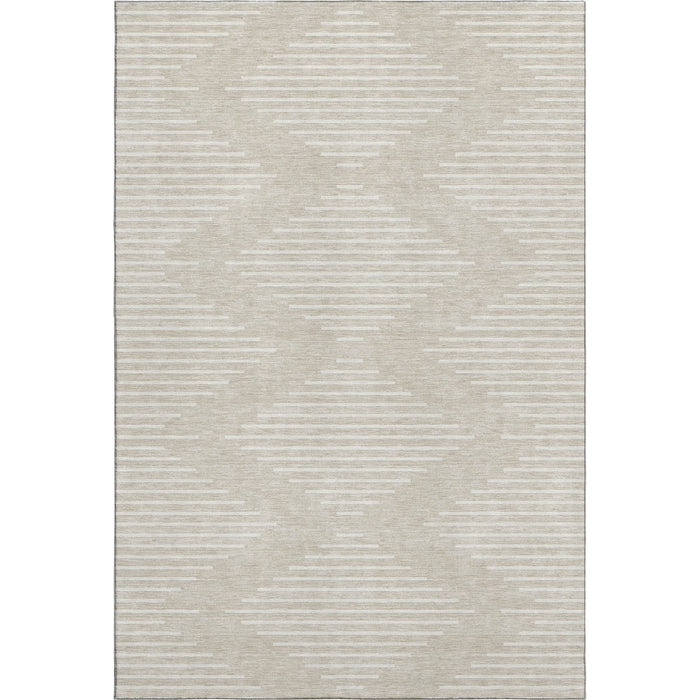 10' X 14' Geometric Washable Area Rug With UV Protection (679690) - Beige / Ivory