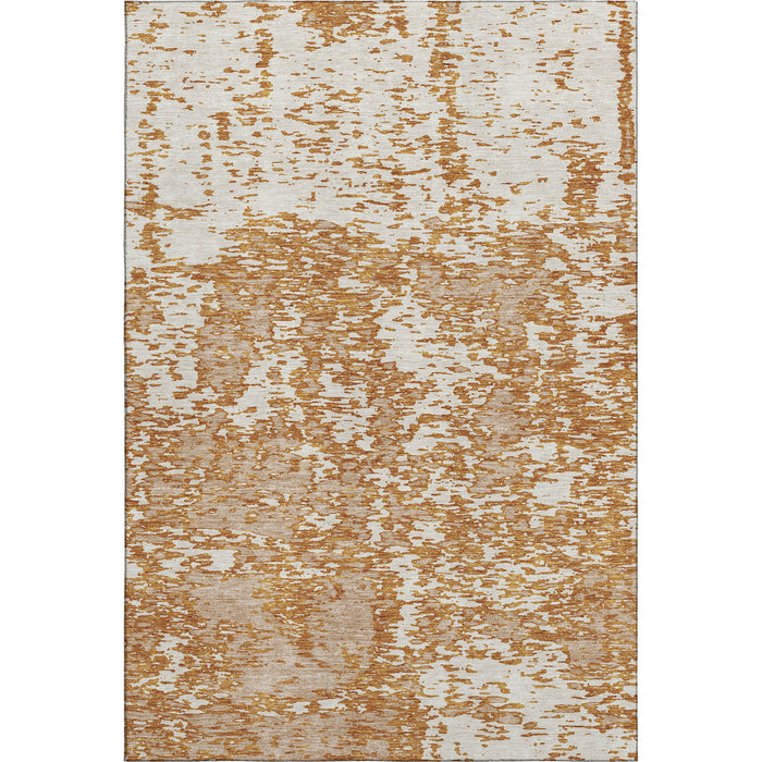 10' X 14' Abstract Washable Area Rug With UV Protection (675234) - Copper / Ivory