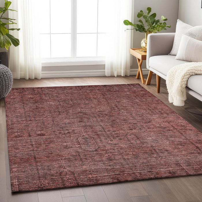 10' X 14' Southwestern Washable Area Rug With UV Protection - Rust And Gray