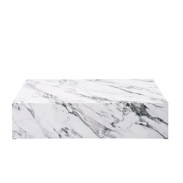 Faux Marble Block Coffee Table - White