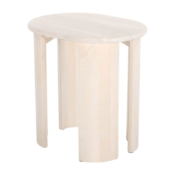 24" Solid Wood Oval End Table - Brown