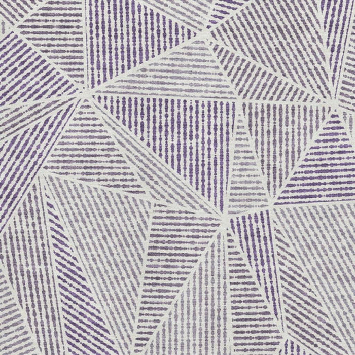 10' X 14' Geometric Washable Area Rug With UV Protection (651983) - Purple / Silver