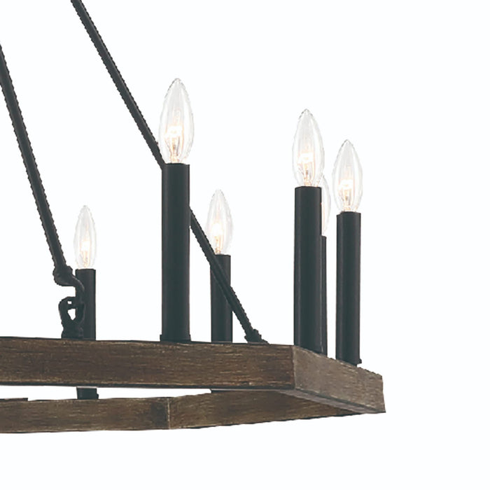 40" Candle Style Multi Light Metal Dimmable Chandelier - Brown / Black