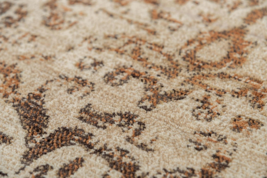 9' X 12' New Zealand Lambs Wool Damask Hand Carved Handmade Area Rug (747437) - Beige / Brown / Rust / Red