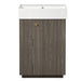 Giga bathroom vanity with sink, freestanding wood grain cabinet featuring storage drawers and modern design.