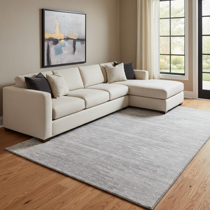 10' X 14' Abstract Washable Area Rug With UV Protection (653707) - Gray / Ivory