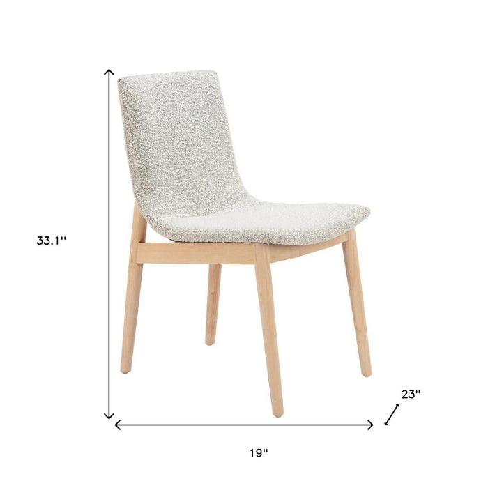 Upholstered Fabric Solid Wood Dining Side Chairs (Set of 2) - White