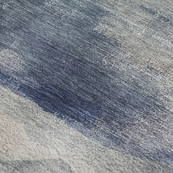 10' X 14' Abstract Washable Area Rug With UV Protection (715381) - Blue / Ivory