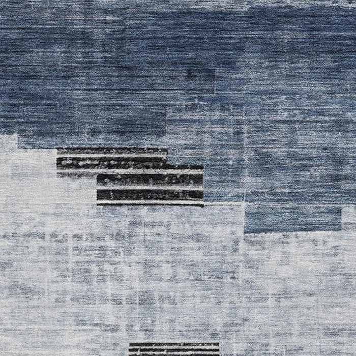 10' X 14' Geometric Washable Area Rug With UV Protection (704927) - Blue / Gray