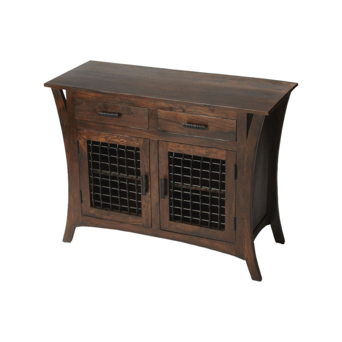 Solid Wood Frame Standard Accent Chest With Two Drawers - Dark Brown