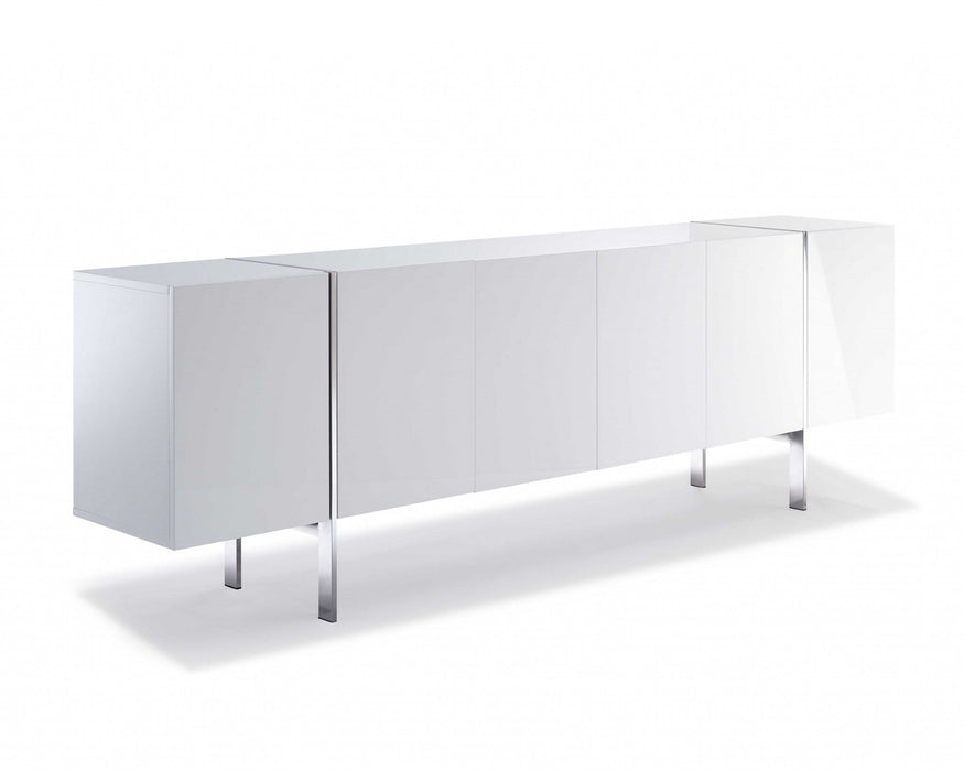 95" Stainless Steel Solid Console Table - White