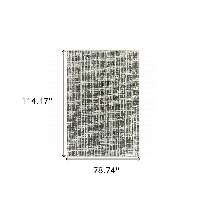 6' x 9' Abstract Power Loom Stain Resistant Area Rug - Gray And Ivory
