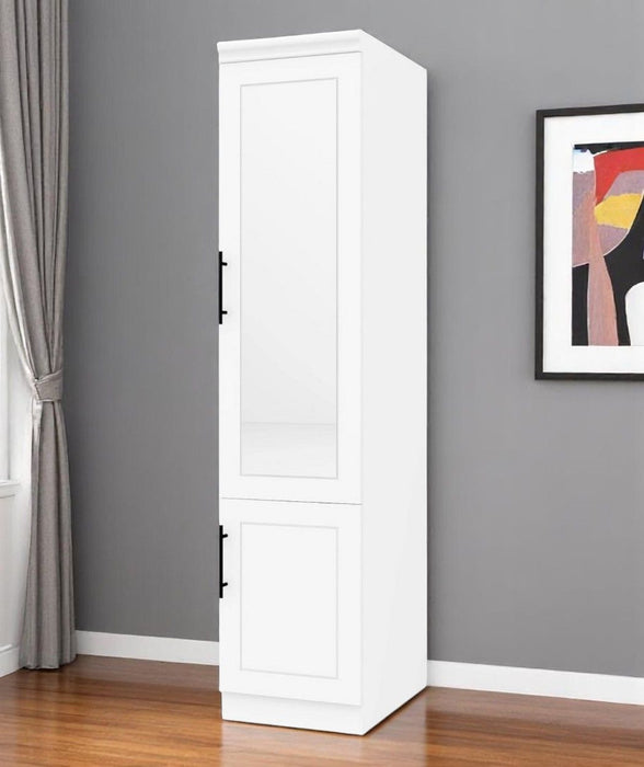 71" Modern Wood Mirro Two Door Combo Dresser - White