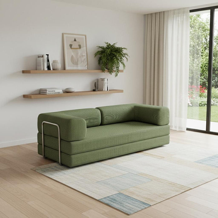 Corduroy Convertible Futon Sleeper Sofa - Green