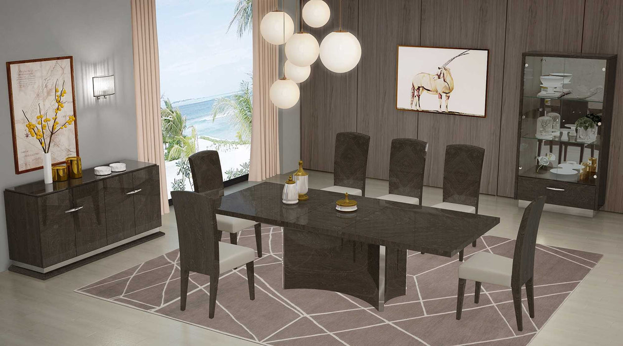 99" Solid Wood Dining Table - Gray / Brown