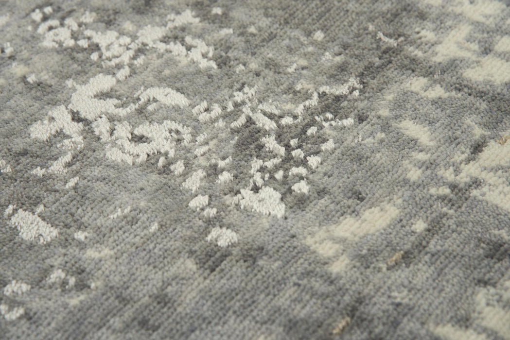 10' X 13' New Zealand Lambs Wool Abstract Hand Carved Handmade Area Rug (747060) - Gray / Ivory