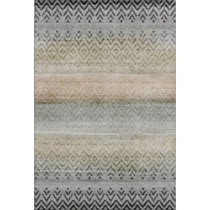 10' X 14' Geometric Washable Area Rug With UV Protection (715657) - Gray / Charcoal