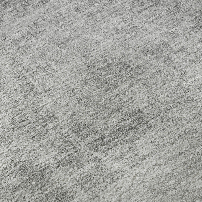 8' X 10' Abstract Geometric Washable Area Rug With UV Protection - Gray / Silver