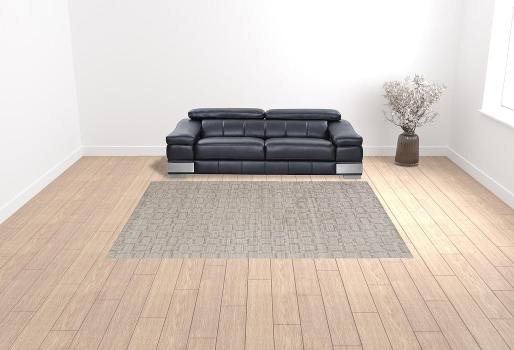 9' x 12' Hand Woven Area Rug - Ivory Striped