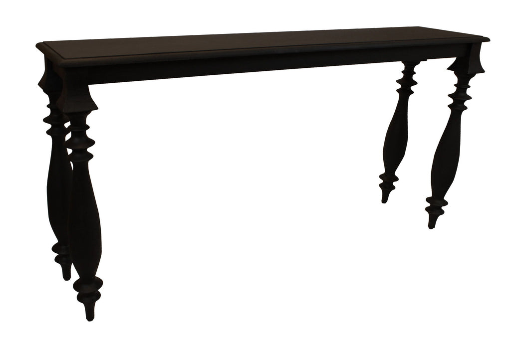 Solid Wood Distressed Console Table - Black