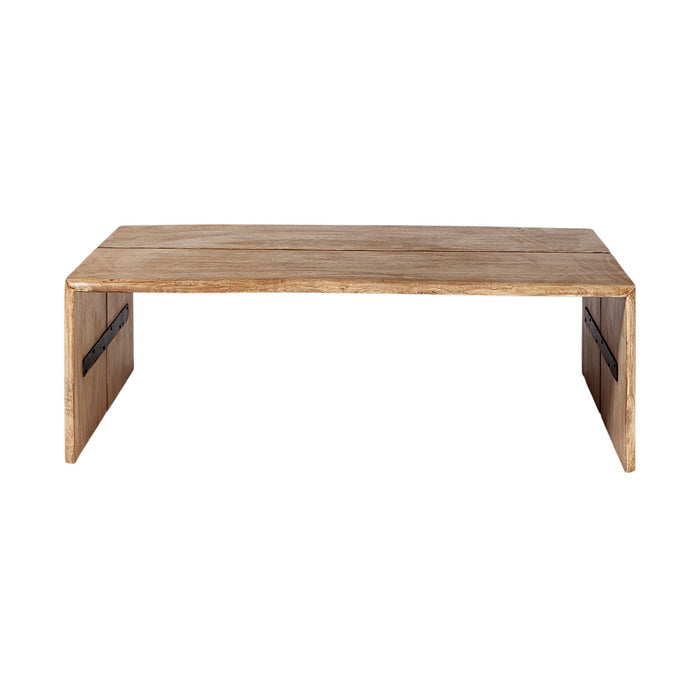 Rectangular Solid Wood Top And Base Coffee Table - Light Brown