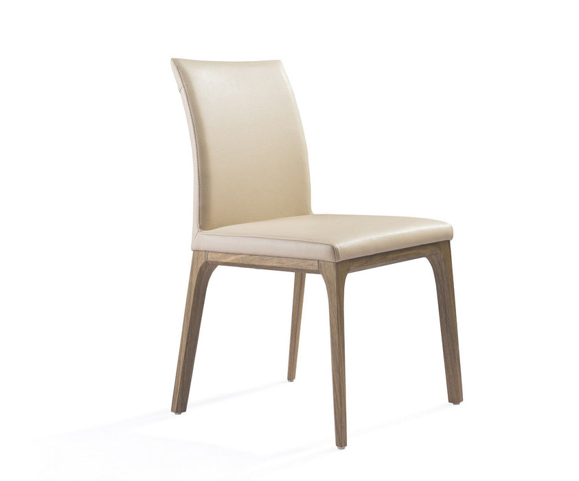 Upholstered Faux Leather Dining Room Side Chairs (Set of 2) - Taupe