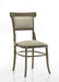 Set of two Giga Bistro wide dining chairs with cushions in vintage walnut finish, showcasing sturdy wood frames and comfortable seating.