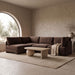 Meridian Furniture Hammond velvet performance fabric 4-piece armless sectional sofa, stationary design with plush upholstery.