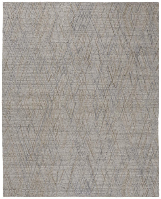 12' x 15' Abstract Hand Woven Area Rug - Gray And Blue