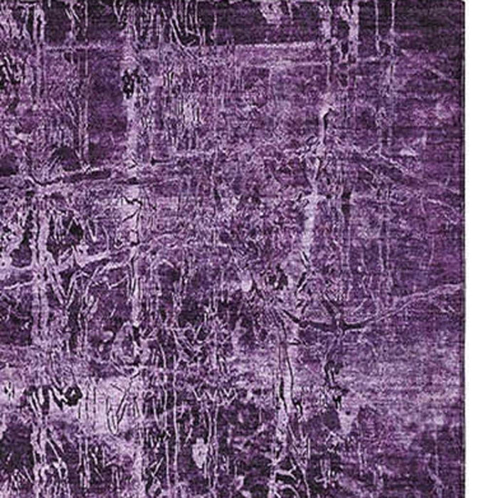 10' X 14' Abstract Washable Area Rug With UV Protection (649054) - Purple / Ivory