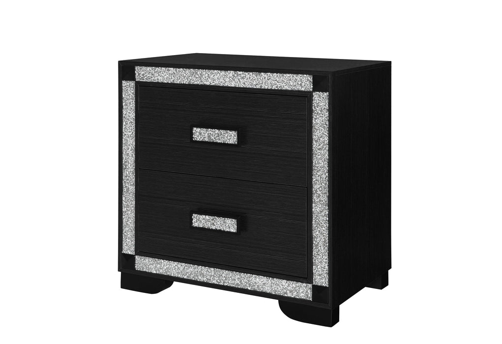 Soleil - Nightstand With Cooler And Speaker - Charcoal
