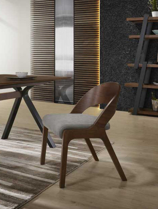 Upholstered Fabric Curved Back Dining Side Chairs (Set of 2) - Brown