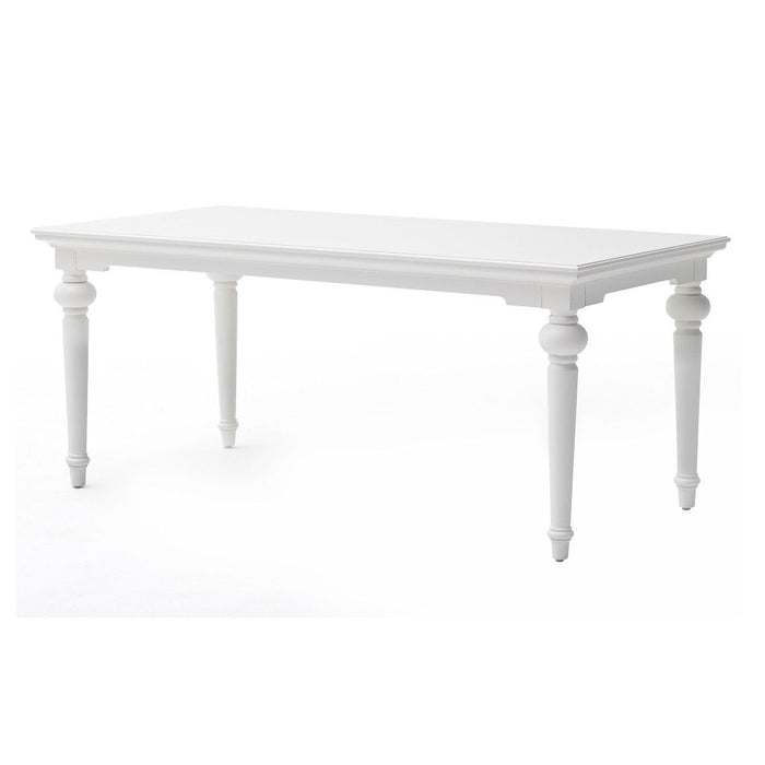 71" Solid Wood Dining Table - White