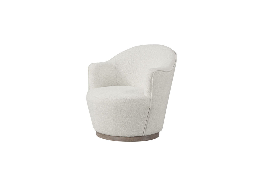 27" Contemporary Fabric Swivel Barrel Chair - Cream