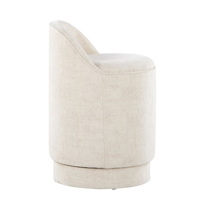 Marla - Upholstered Vanity Stool - Cream Fabric