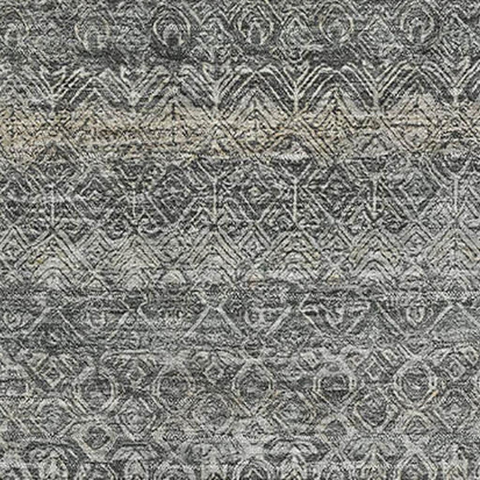 10' X 14' Striped Washable Area Rug With UV Protection (718031) - Pewter / Gray
